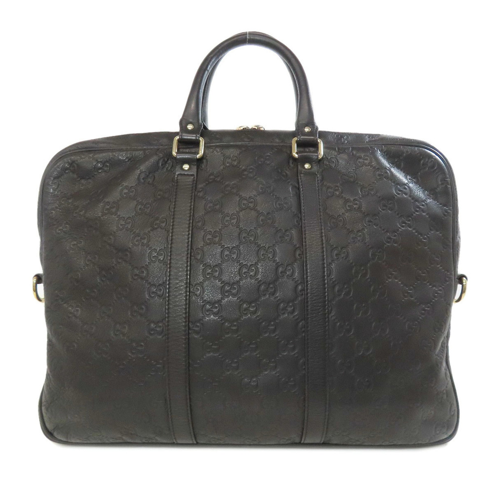 Gucci Bag Business Leather Shima ssima Signature GG Black